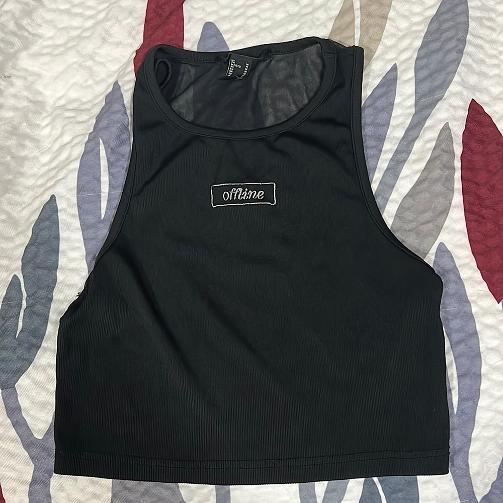 Medium Tight Black Sleeveless Crop Top
